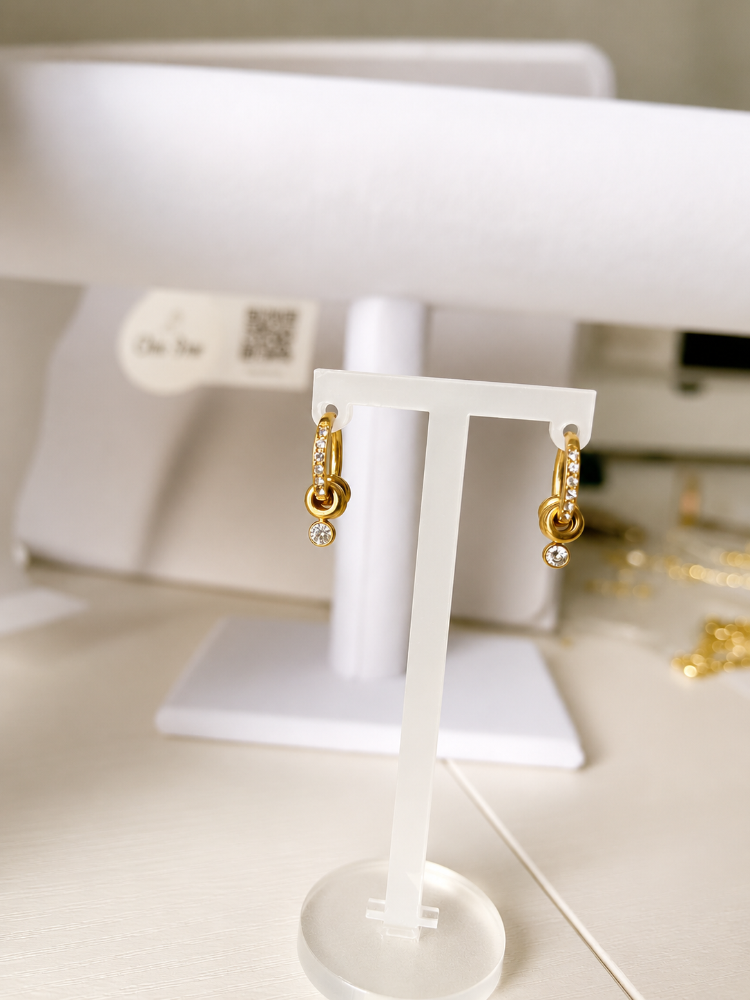 Crystal Multi Ring Earrings