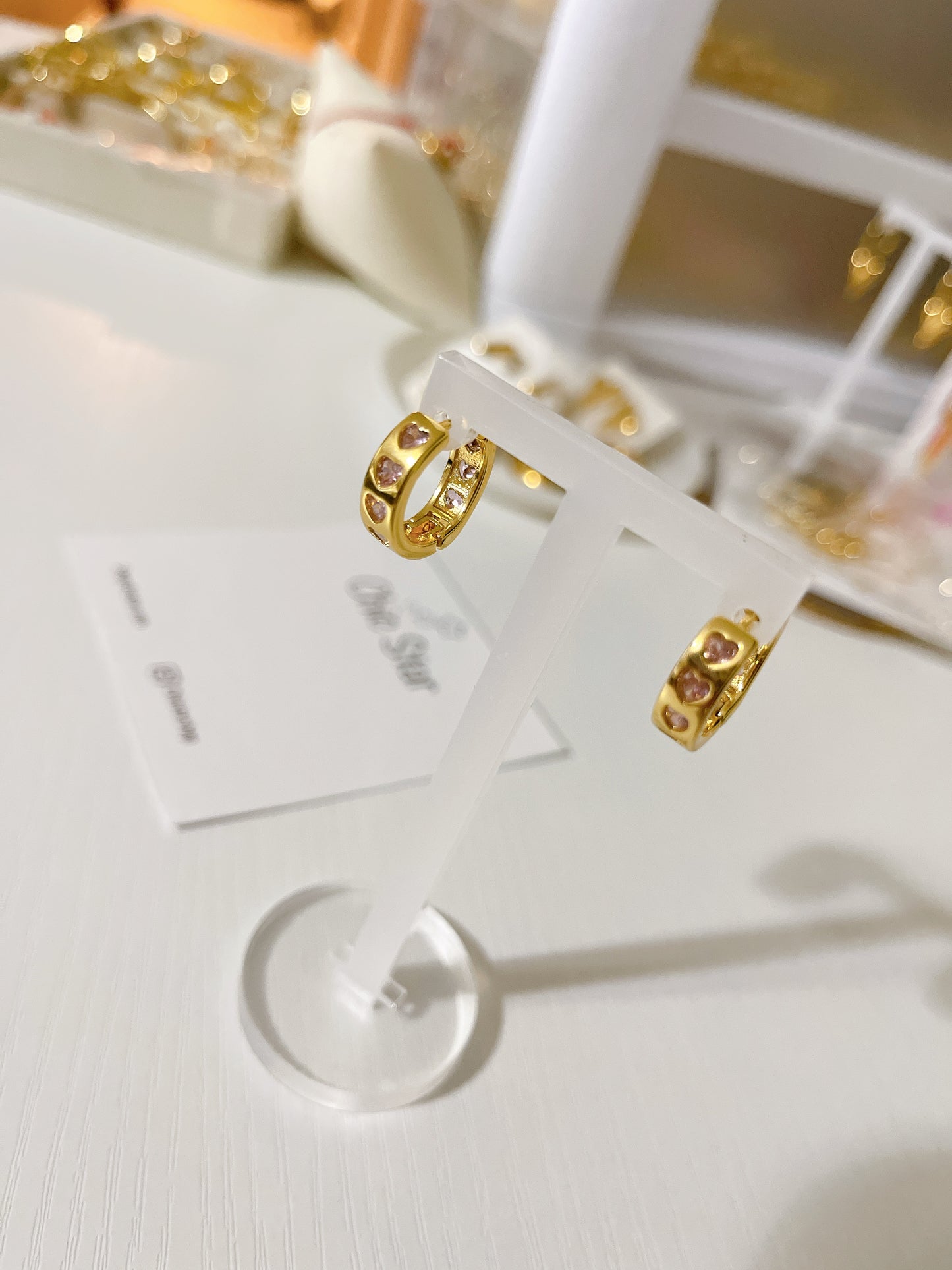 Pink Heart Earrings