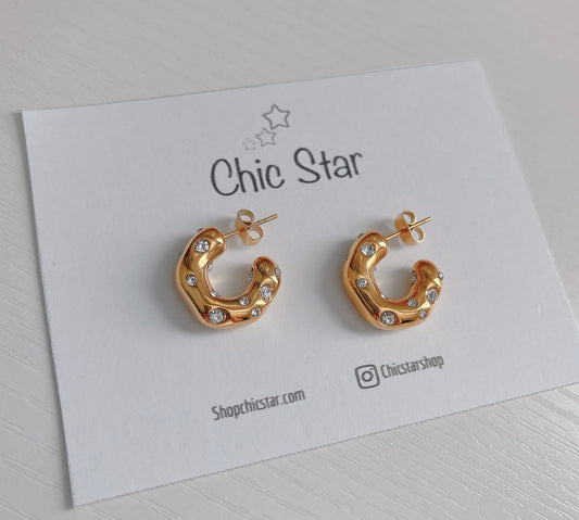 Crystal Hoops Earrings