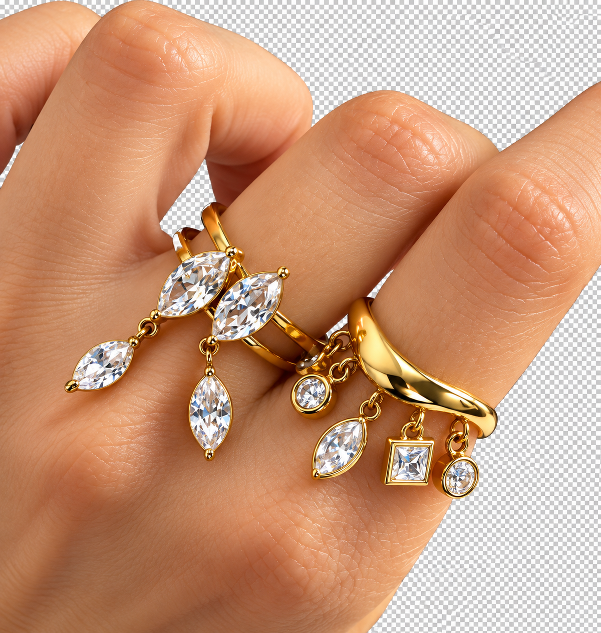 Crystal Drop Ring