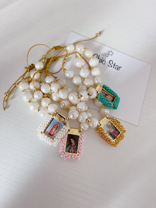 Religious Pearl Bracelet