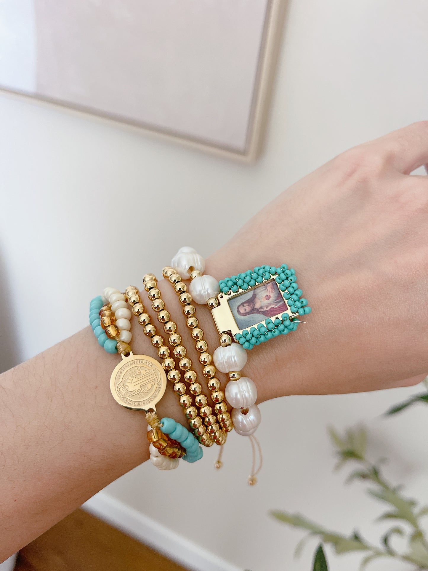 Religious Pearl Bracelet