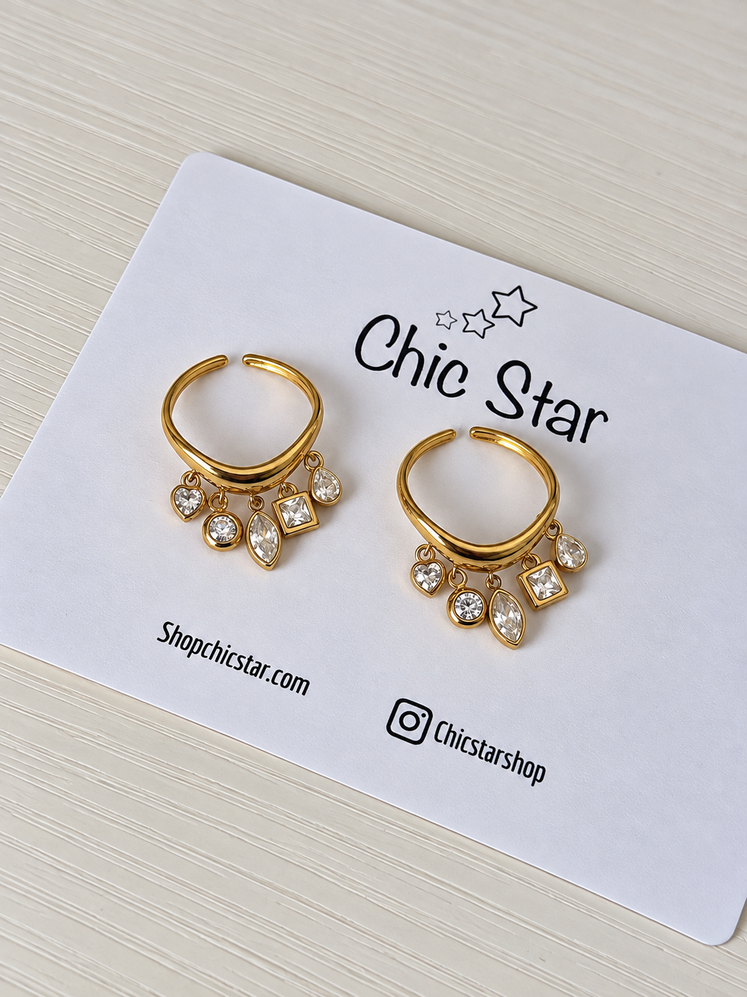 Crystal Charm Ring