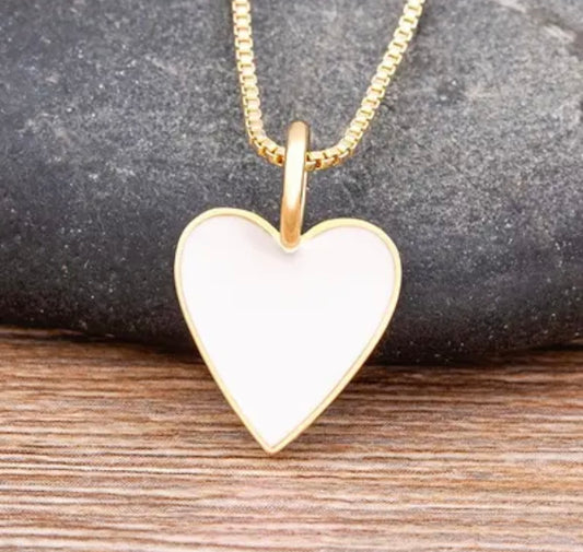 White Heart Necklace