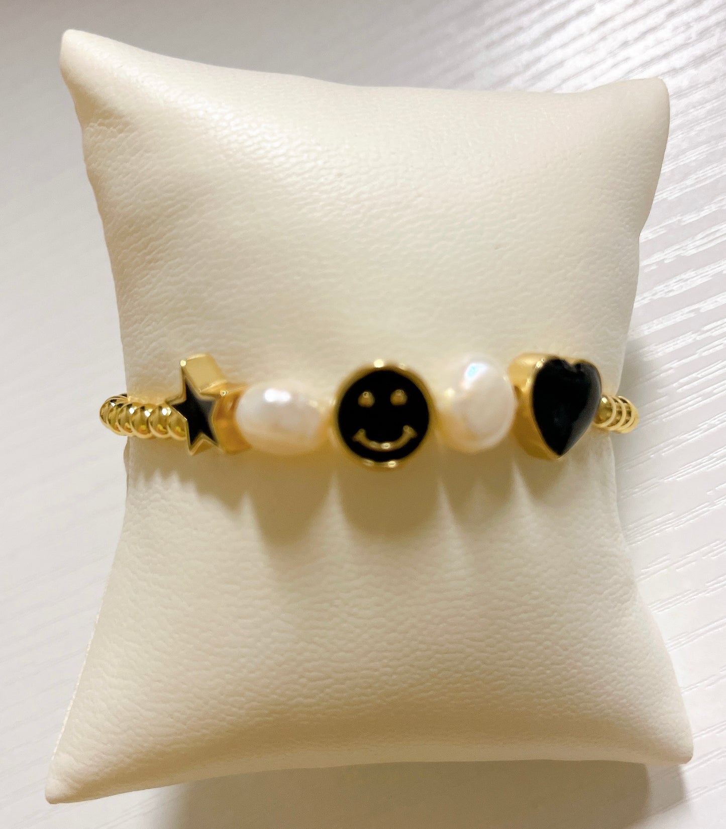 Star Heart and Smile Pearl Bracelet
